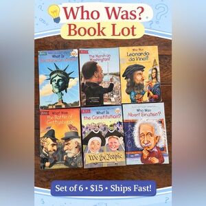 Who Was? Book Lot – 6 Books | Einstein, Da Vinci, Constitution & More 📚